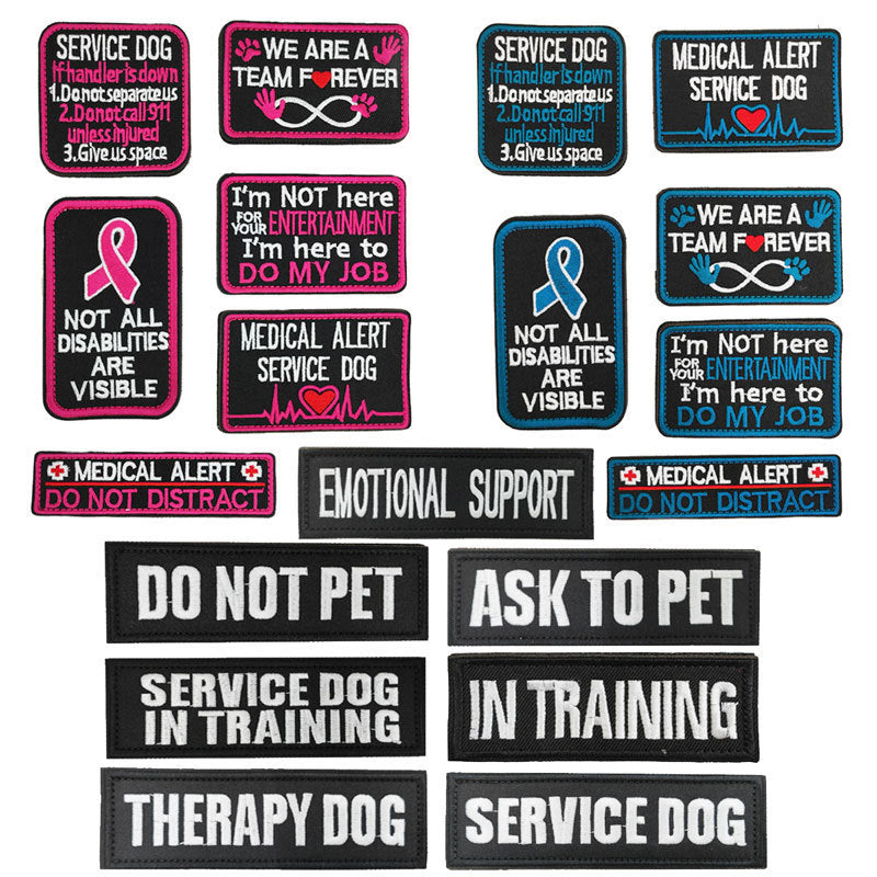 Embroidered Velcro Pet Clothing Patch Decorative Dog Outfit Sticker