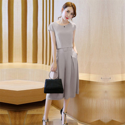 Short-sleeved T-shirt Trousers Two-piece Women