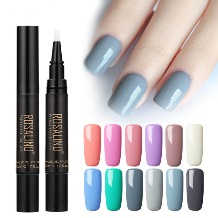 Solid Color Nail Art Gel Pen 5ml UV Nail Glue Easy Application