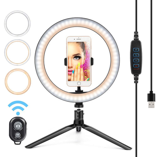 10-Inch Selfie Ring Fill Light with Tripod Stand