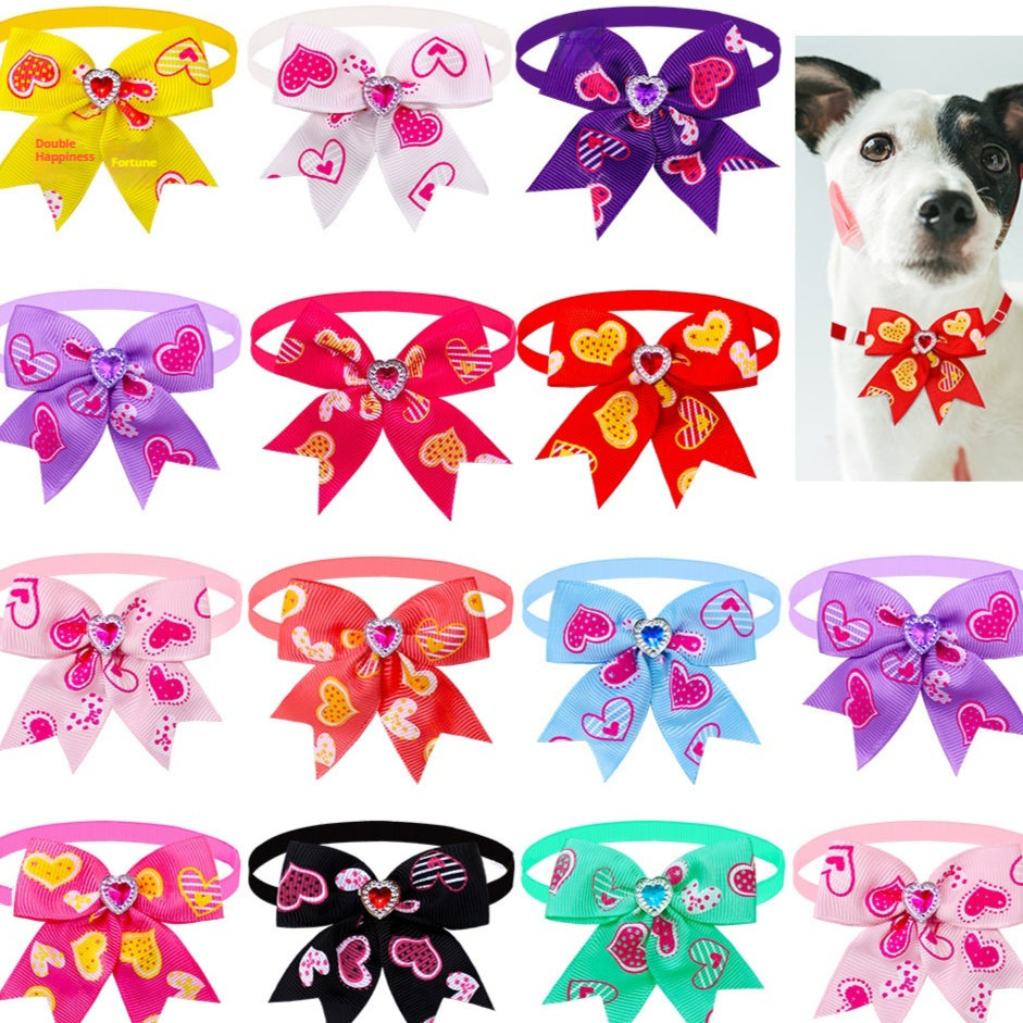 Cute Diamond Bow Tie Pet Collar Accessory Dog Cat Fashion Charm