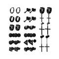 Dumbbell Earrings Stainless Steel