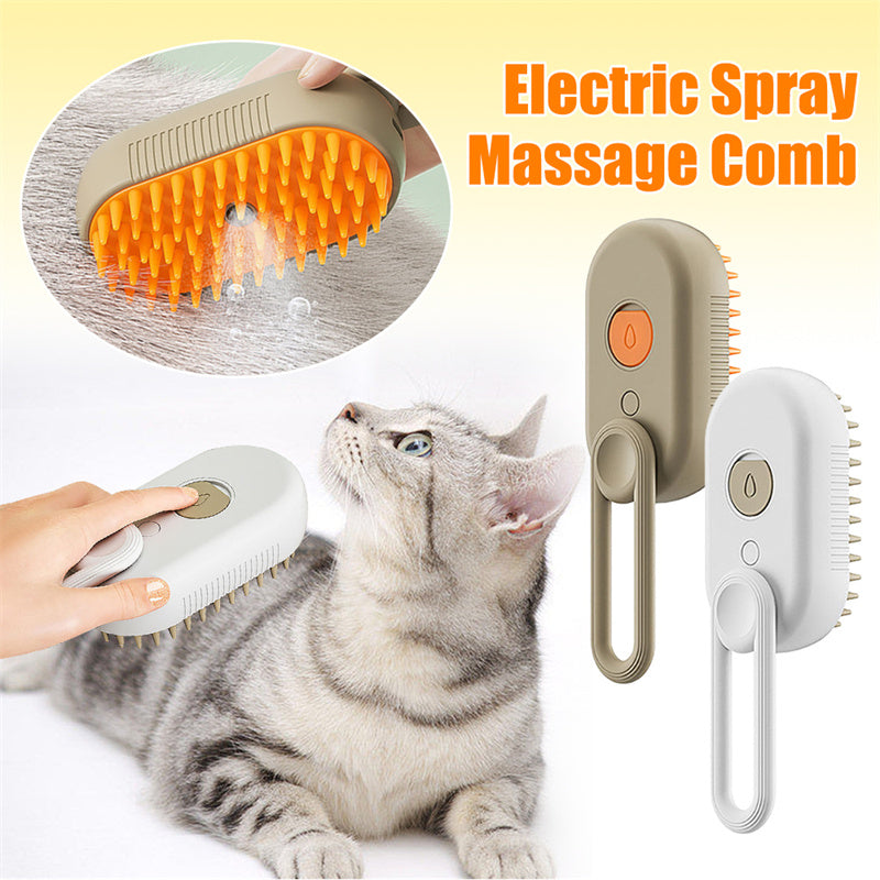 3-in-1 Electric Pet Steam Spray Brush Grooming Massager