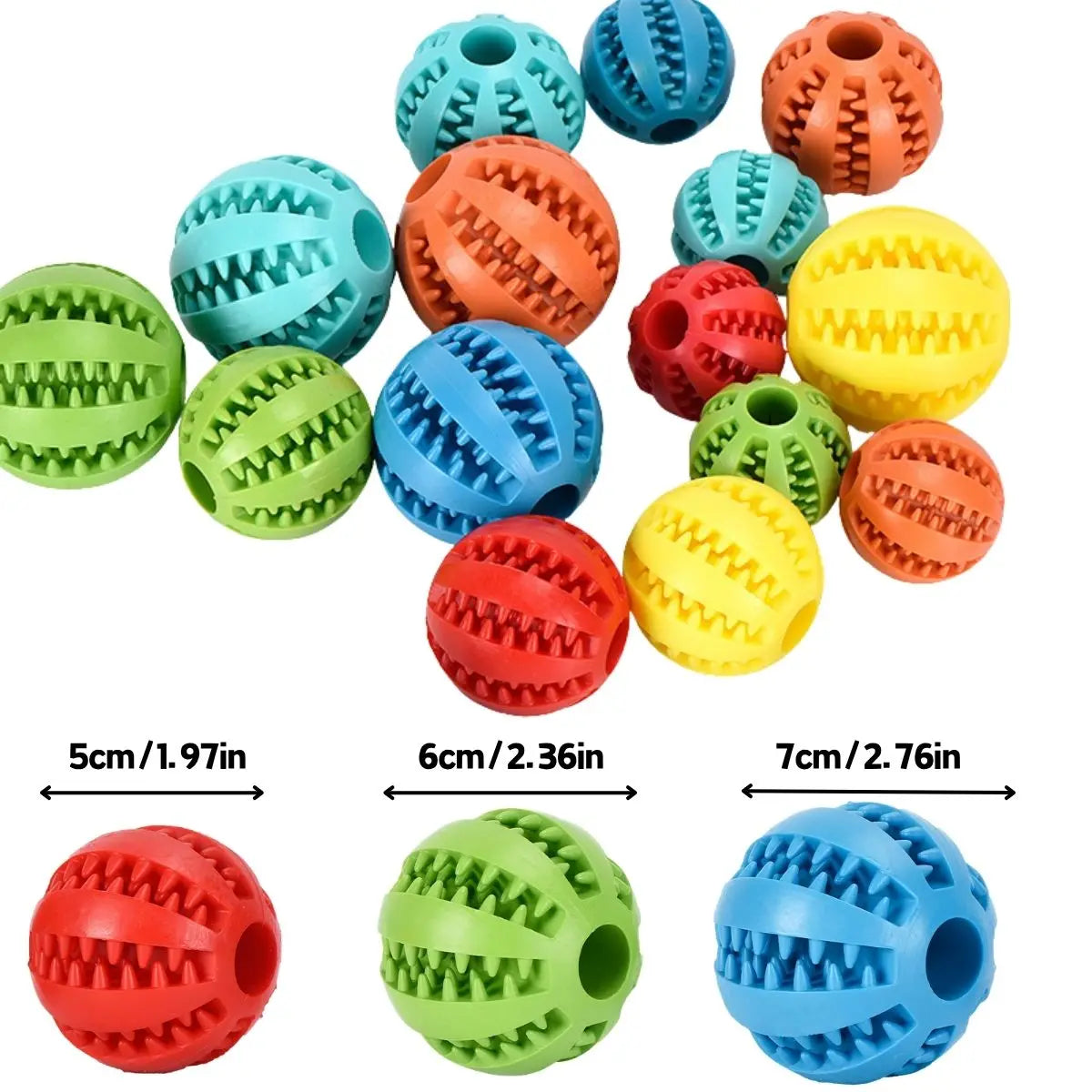Dog Toy Ball Bite Resistant Teething Toys Balls for Small/Medium/Large Dog and Puppy Cat Dog Pet Food Treat Feeder Chew Tooth