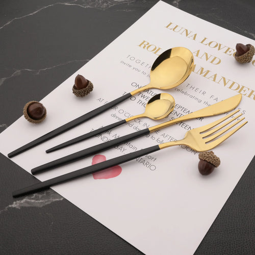 6-Piece Gold Dinner Fork Set — Mirror-Finish Stainless Steel Flatware Cutlery