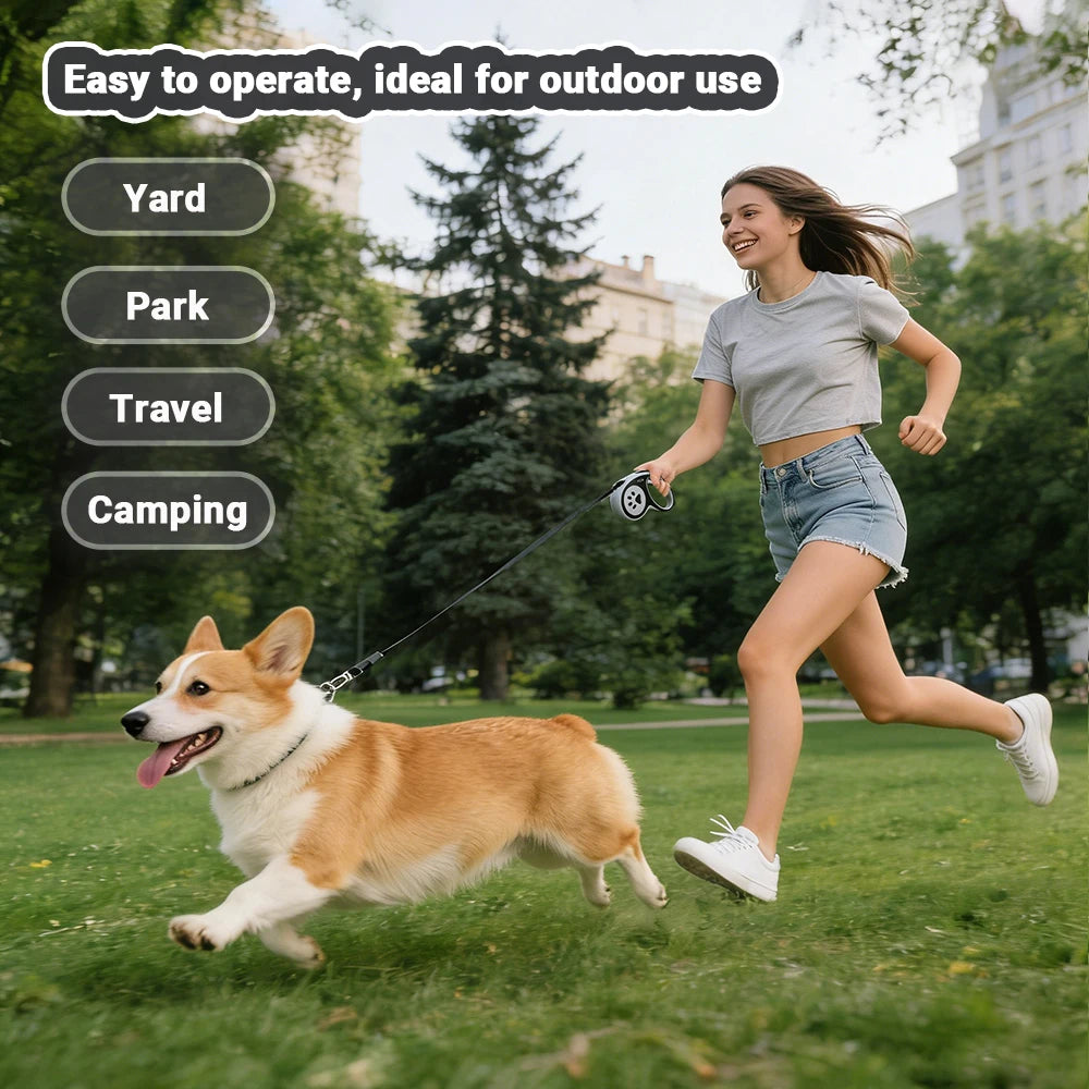 Retractable Dog Leash 3M/5M Pet Walking Lead One-Button Lock Non-Slip Handle for Small Dogs Cats Training Hiking Puppy Supplies
