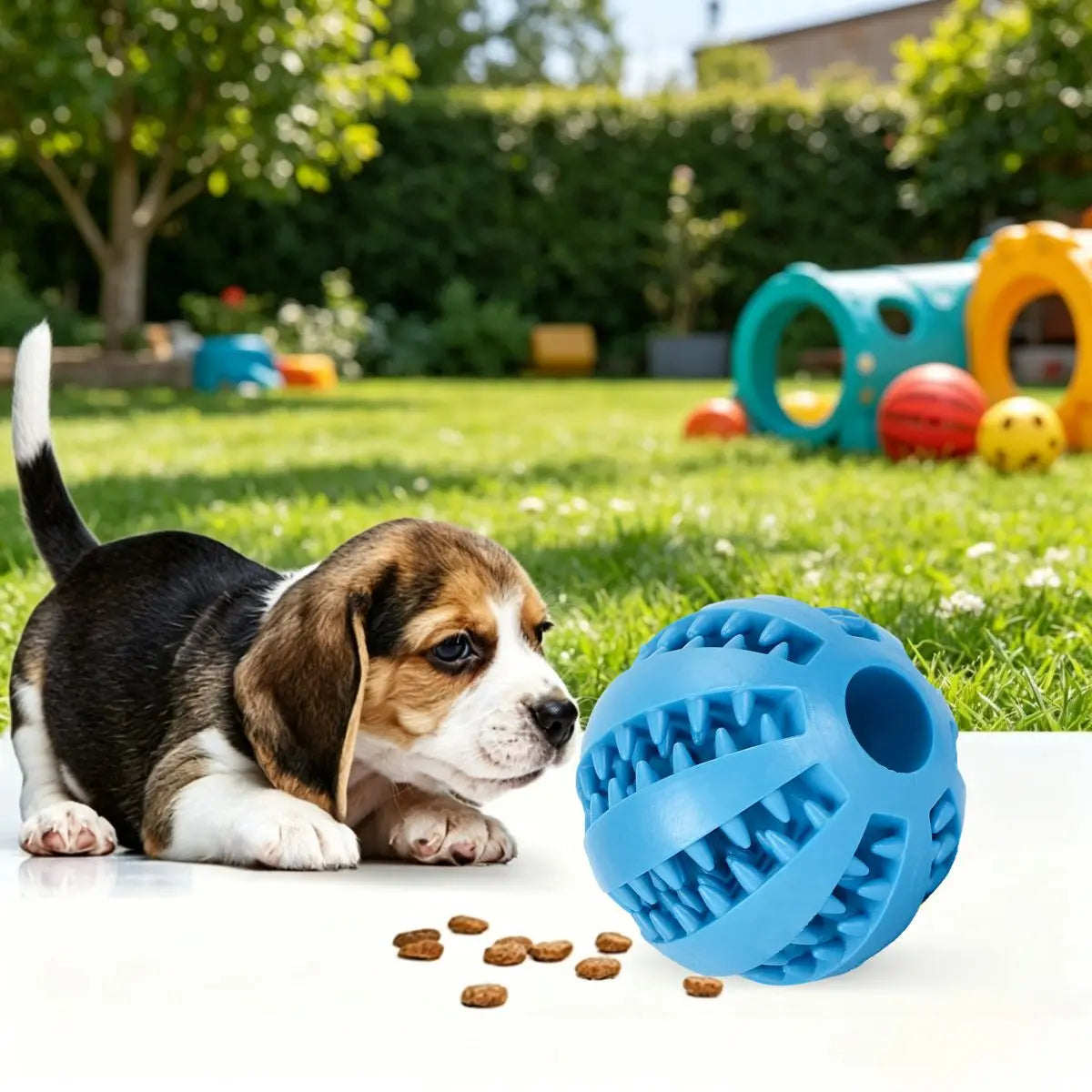 Dog Chew Toy Ball — Bite-Resistant Teething Treat Feeder for Puppies & Dogs
