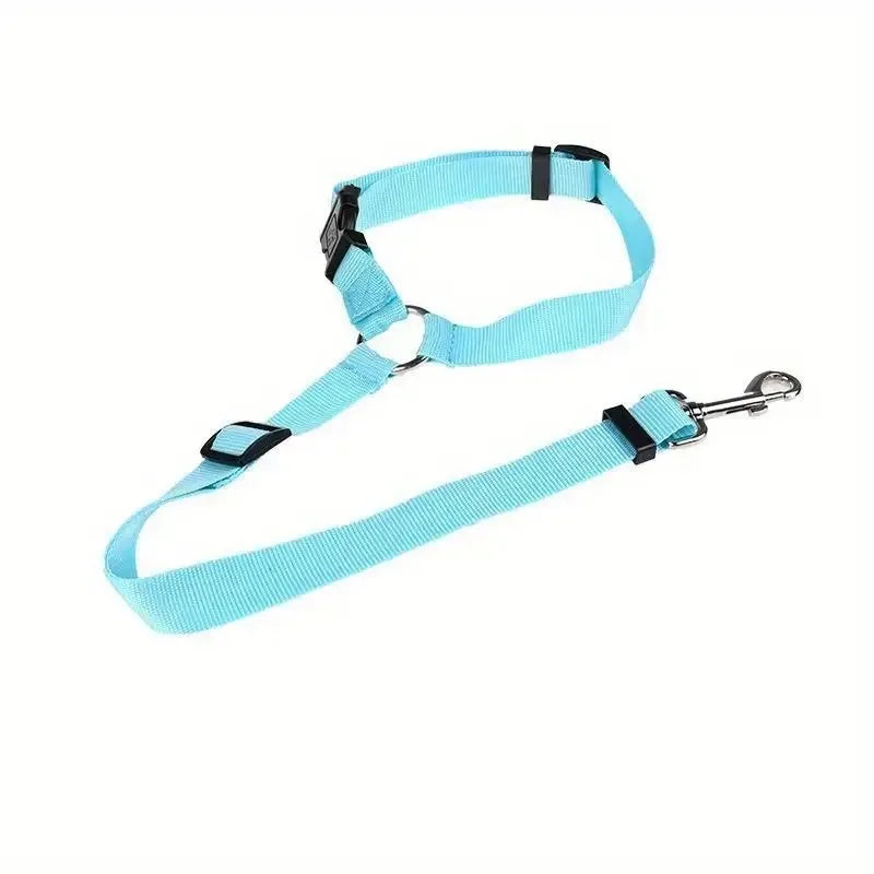 Pet Car Seat Belt — Adjustable Safety Restraint for Dogs & Cats, Headrest Clip