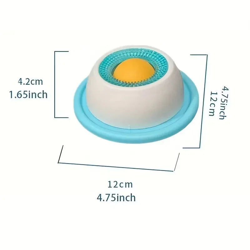 Interactive Pet Hide Food Toy Fun Licking Slow Feeder Bowl Anti Slip Ball Shaped Bone Broth Lick Bowl Anxiety Relief Training