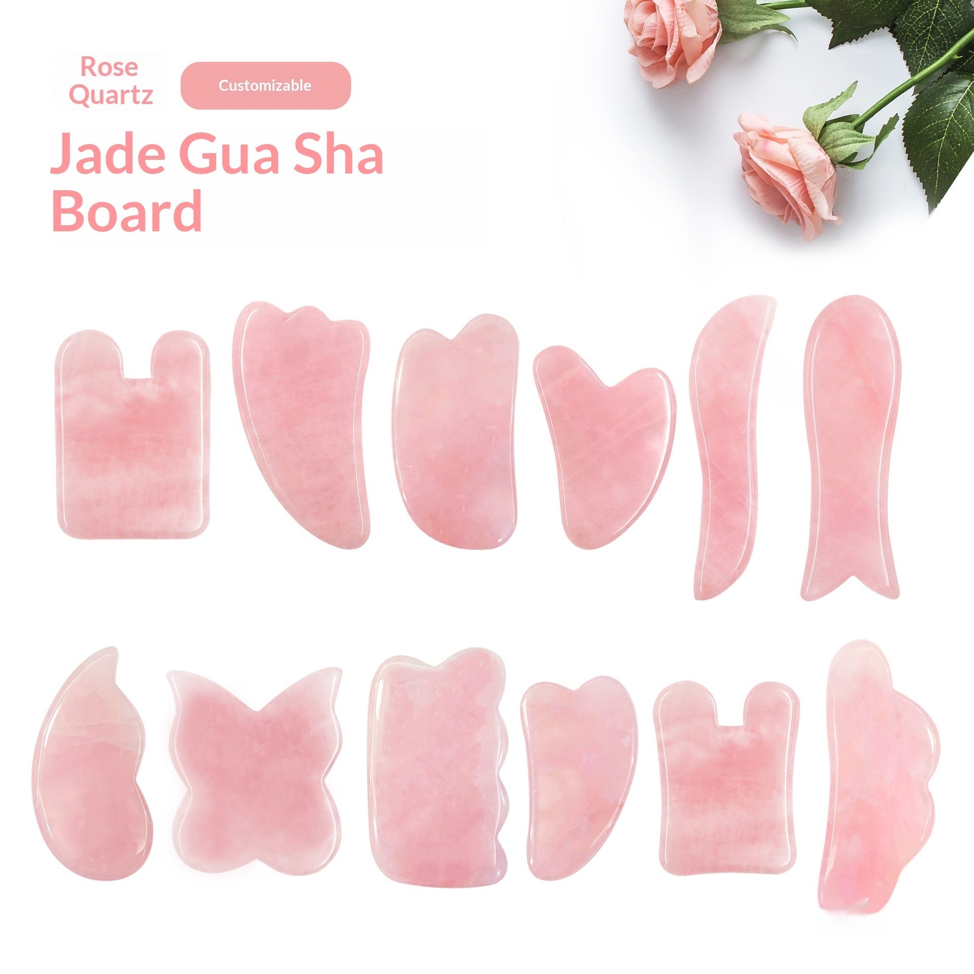 Rose Quartz Jade Roller & Gua Sha Set