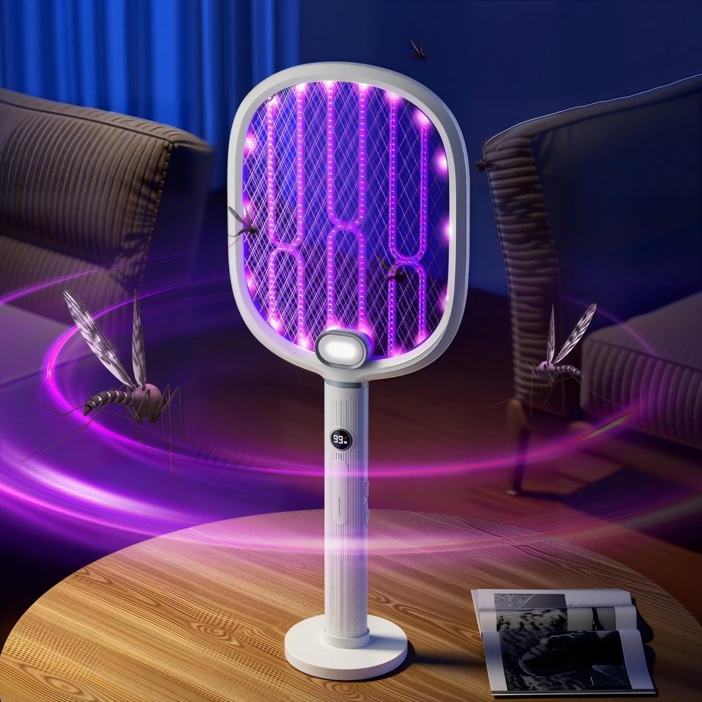 Electric Rechargeable Mosquito Swatter Racket 3000V
