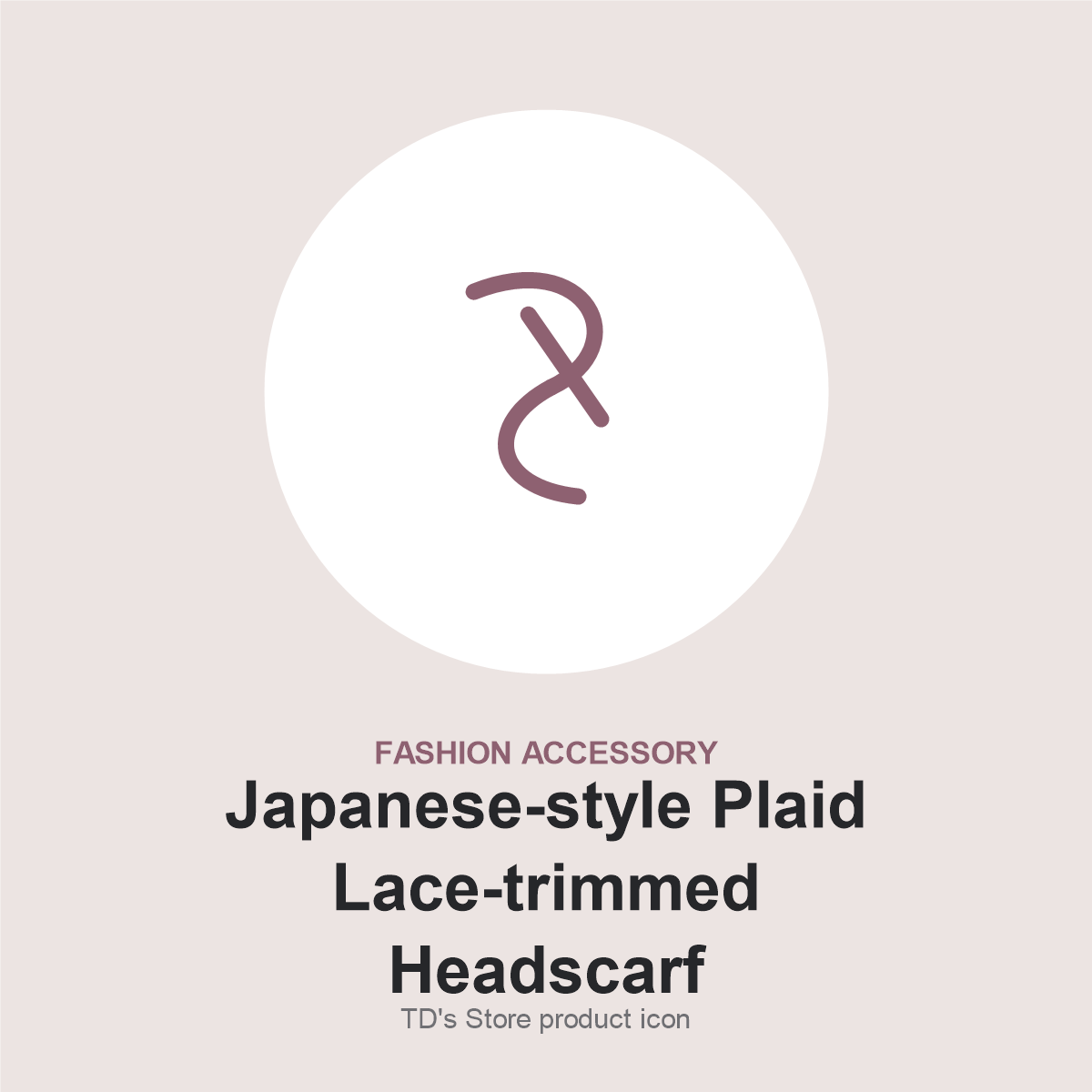 Japanese-style Plaid Lace-trimmed Headscarf product icon
